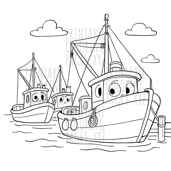 Harbor Fishing Boats Adventure