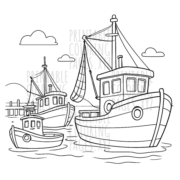 Sailing the Busy Harbor: Fishing Boats Adventure
