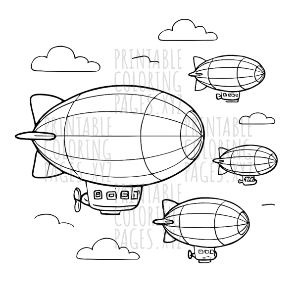 Soaring Dreamscape of Colorful Zeppelins