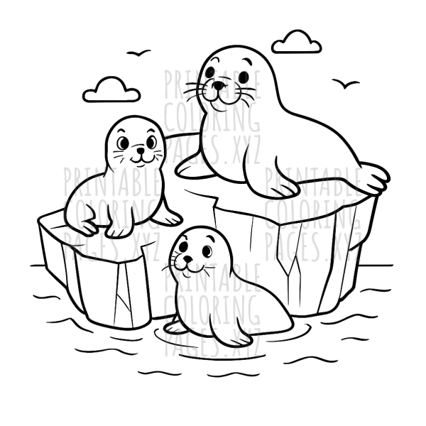 Gliding Iceberg Adventure with Playful Seals