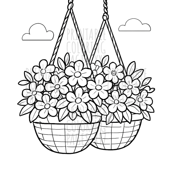 Blooming Joy in Flower-Filled Hanging Baskets