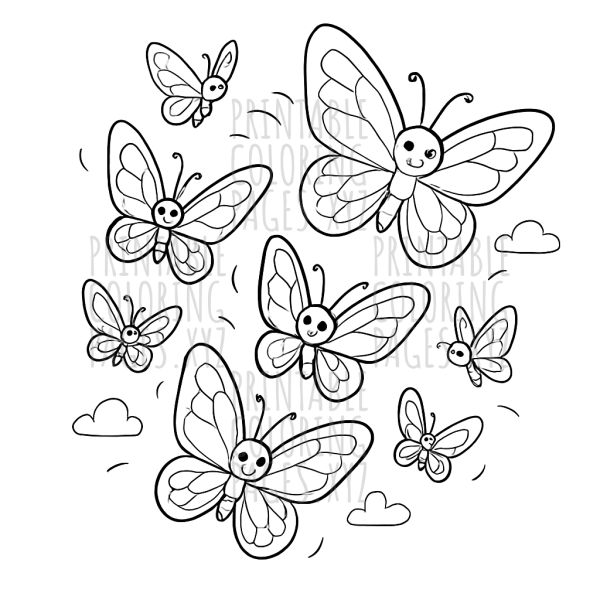 Soaring Swarm of Flying Butterflies