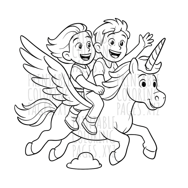 Soaring Adventures with Flying Unicorn Riders