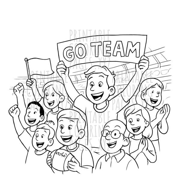Lively Football Stadium Crowd Illustration