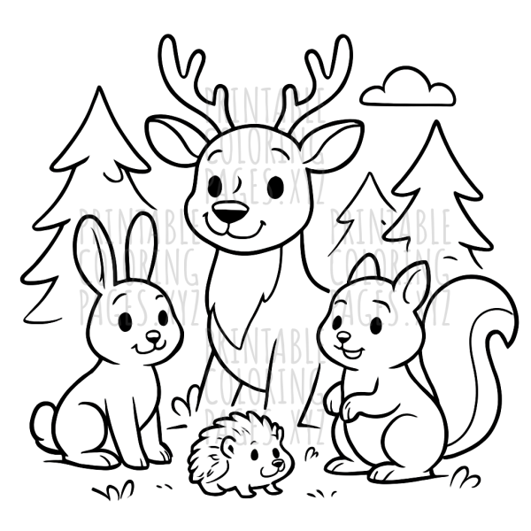 Woodland Friends Celebrate in a Forest Gathering