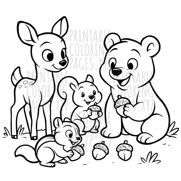 Forest Friends Gathering Nuts Adventure