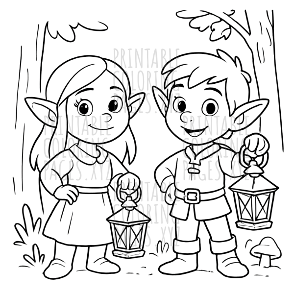 Enchanted Forest Elves Lighting the Way