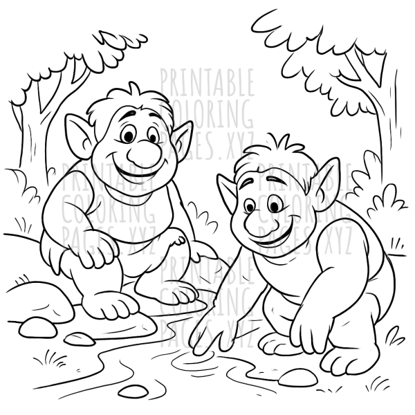 Magical Forest Trolls by the Stream