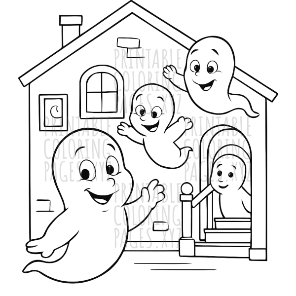 Spooky Fun with Friendly Ghosts in a Haunted House