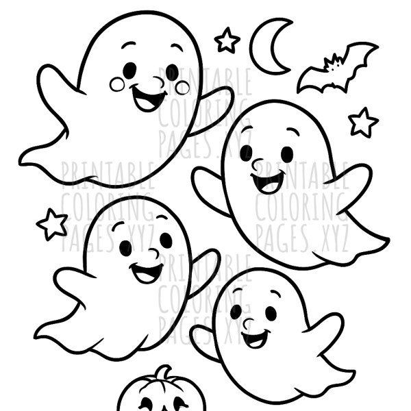 Cheerful Halloween Ghosts Parade