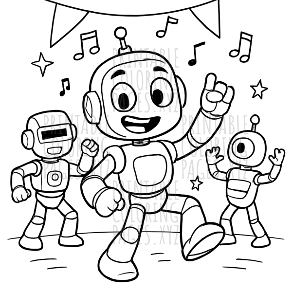 Groovy Robots Boogie: A Funky Robot Dance Party