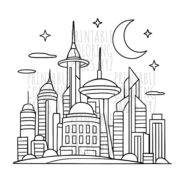Neon Nights: Futuristic City Skyline Adventure
