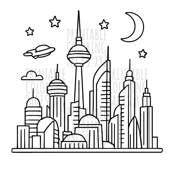 Neon Nights: Futuristic City Skyline Adventure