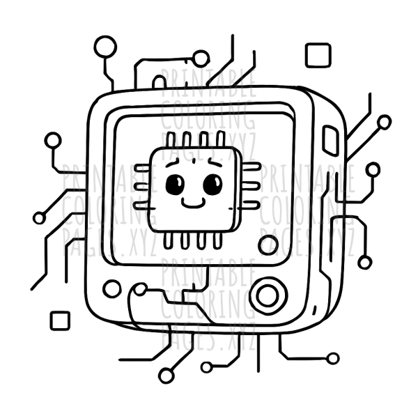 Futuristic Computer Circuit Explorer