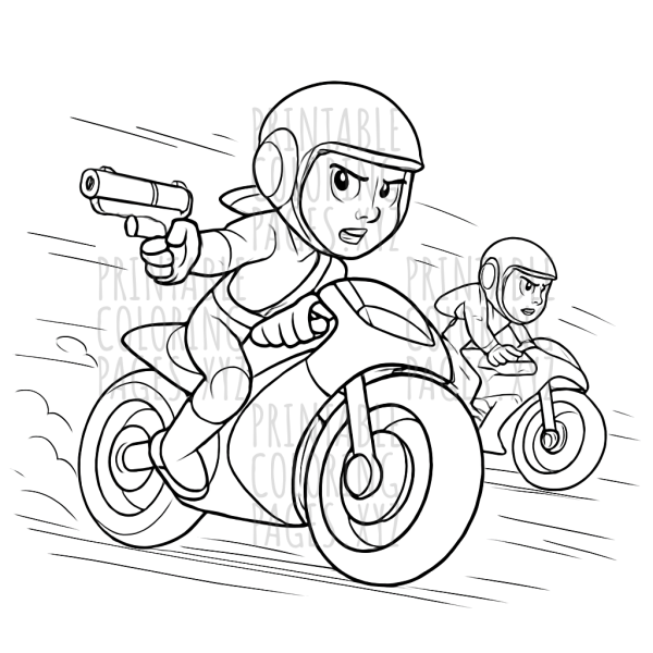 High-Speed Futuristic Motorcycle Chase