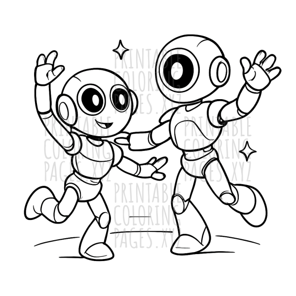 Groovy Futuristic Robots Dancing in Style