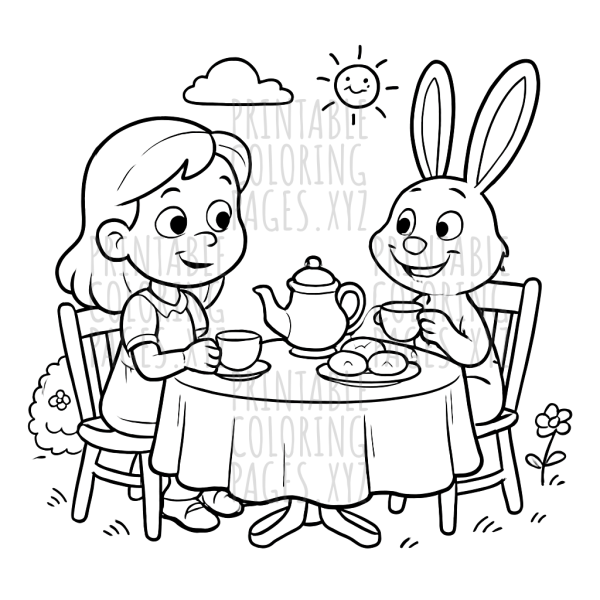 Whimsical Garden Tea Party Scene