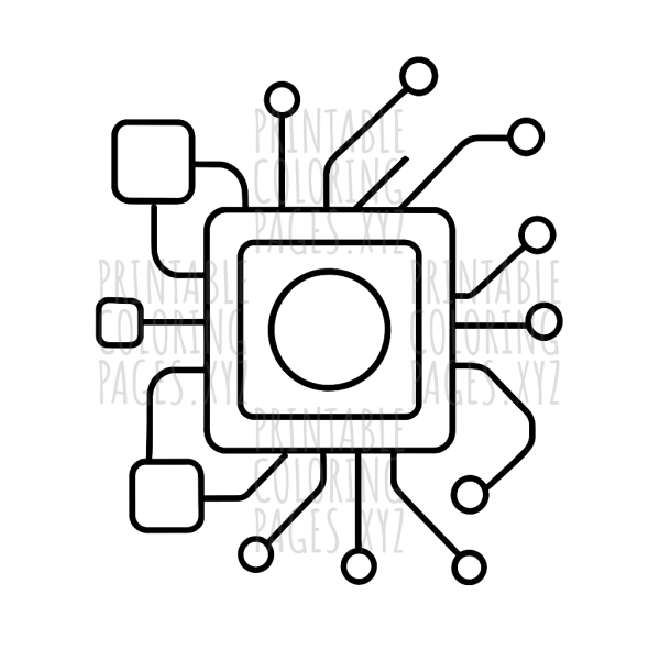 Futuristic Geometric Circuit Patterns