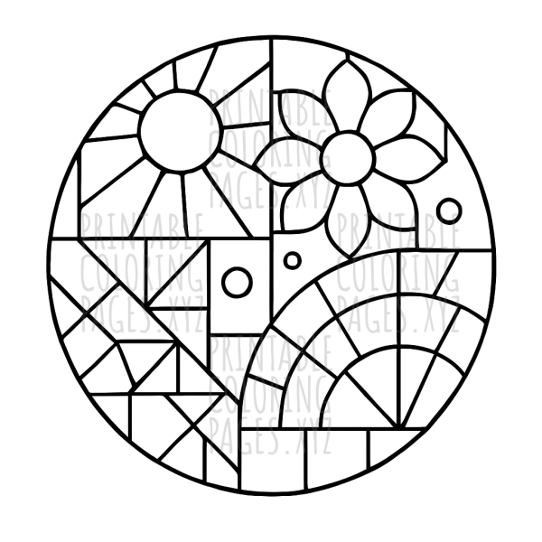 Intricate Geometric Stained Glass Designs to Color
