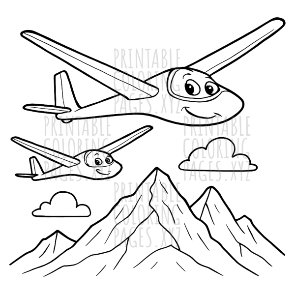 Gliders Soaring High Above Mountain Peaks