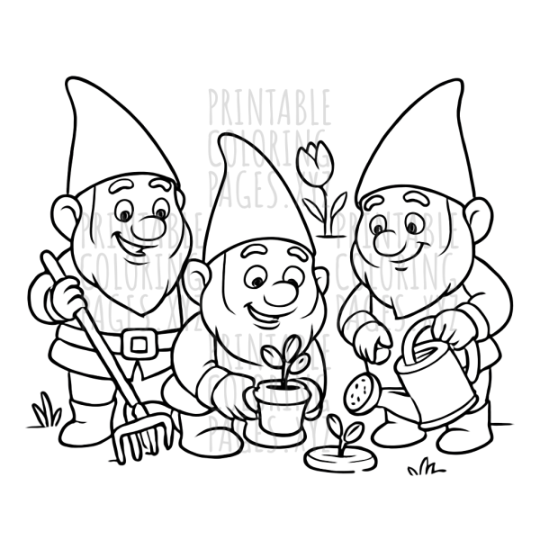 Whimsical Gnomes Gardening Adventure