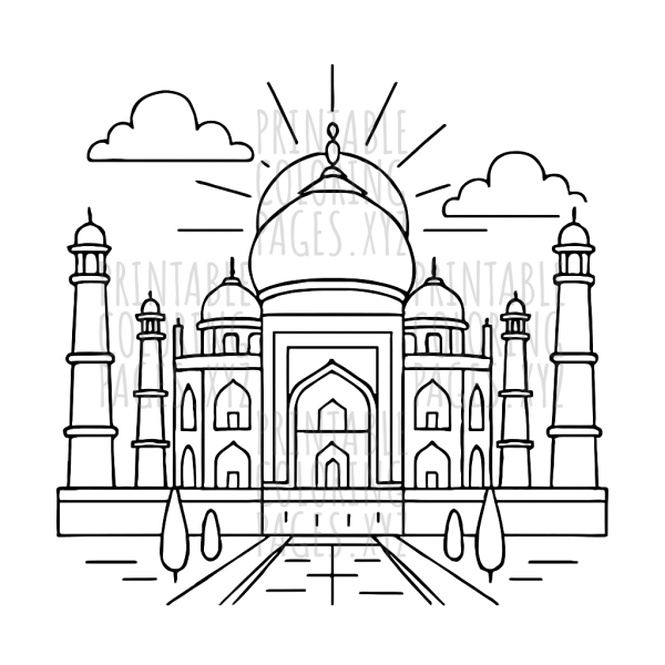Golden Taj Mahal Sunrise Scene