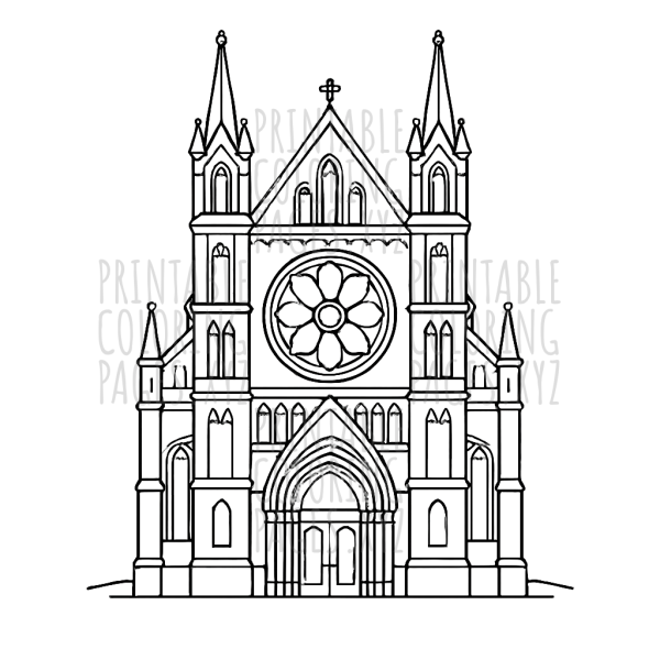 Mystical Gothic Cathedral Facade