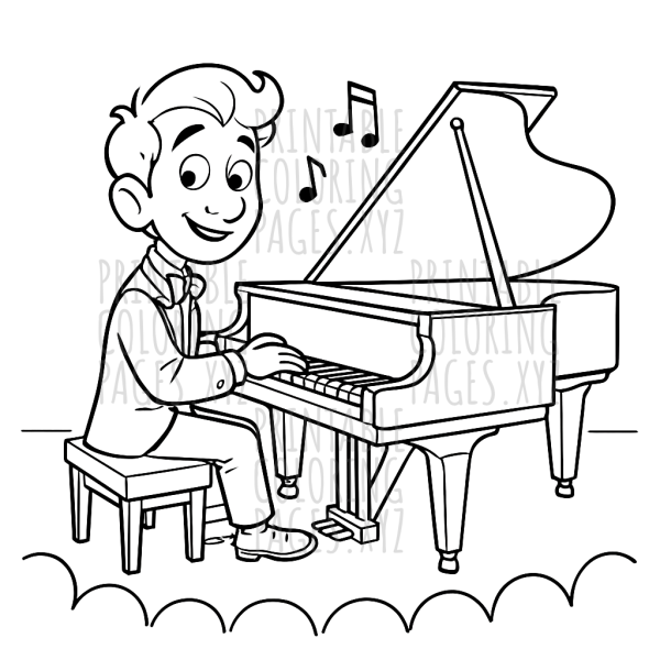 Elegant Grand Piano Concert Scene