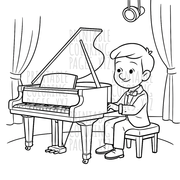 Elegant Grand Piano Concert Scene
