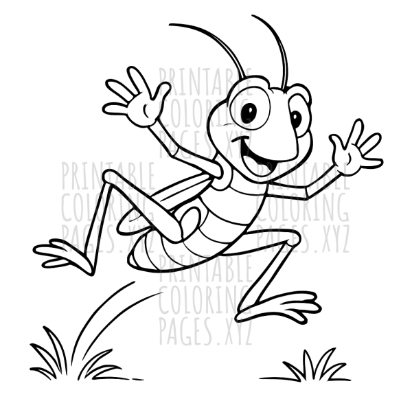 Graceful Grasshoppers Mid-Leap Coloring Fun