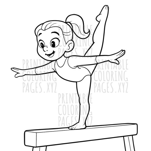 Graceful Gymnast Mastering the Balancing Beam