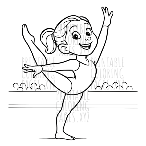 Graceful Gymnastics Floor Routine Artwork