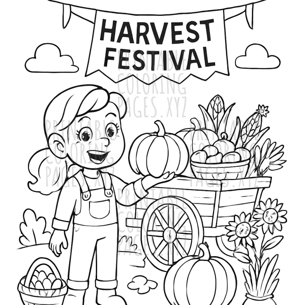 Celebrate Autumn with a Charming Harvest Festival Scene