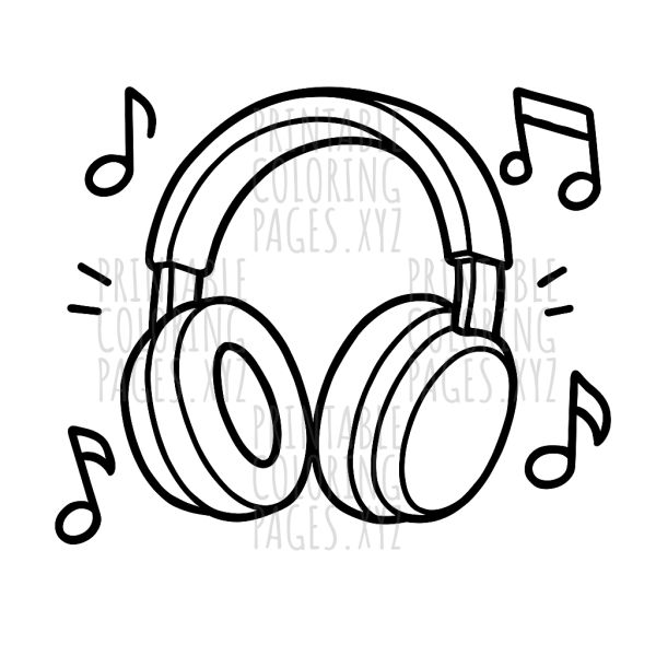Melody in Colors: Headphones and Musical Notes