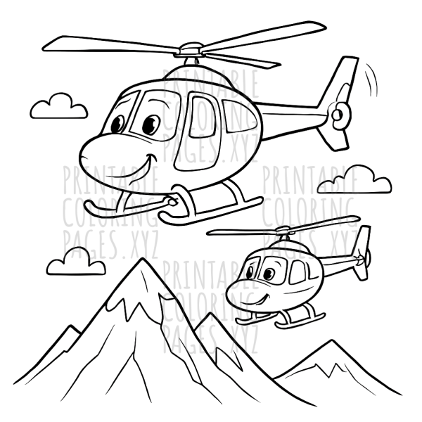 Helicopters Soaring Over Majestic Mountains