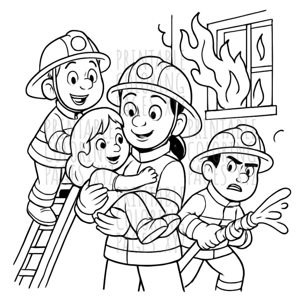 Brave Firefighters in Action