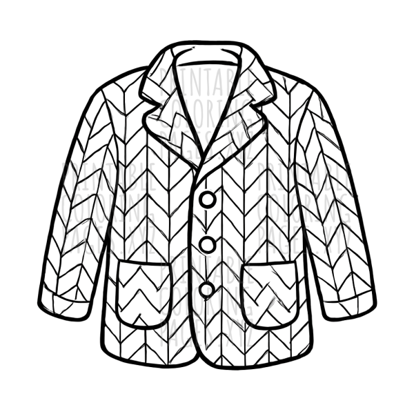 Stylish Herringbone Jacket Design for Creative Coloring