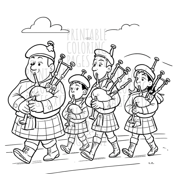 Marching to Joy: Highland Bagpipers Parade