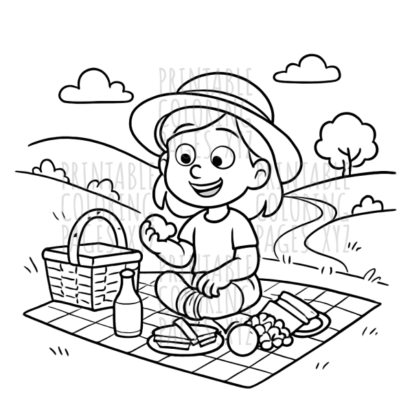 Sunny Picnic in the Hilly Countryside