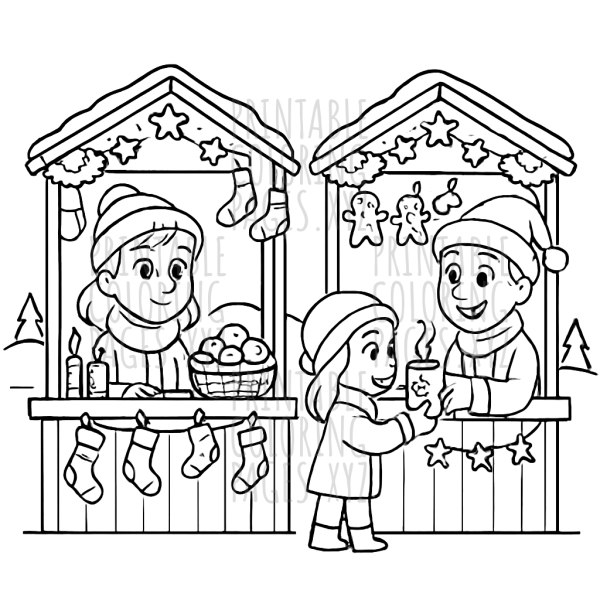 Festive Holiday Market Scene