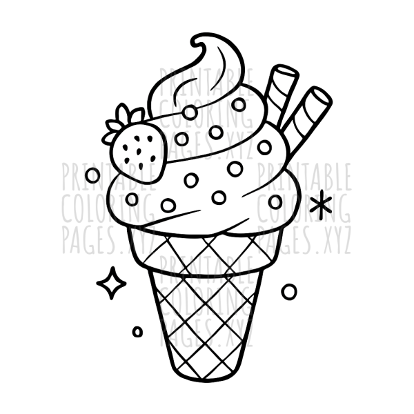Delightful Ice Cream Cone with Toppings