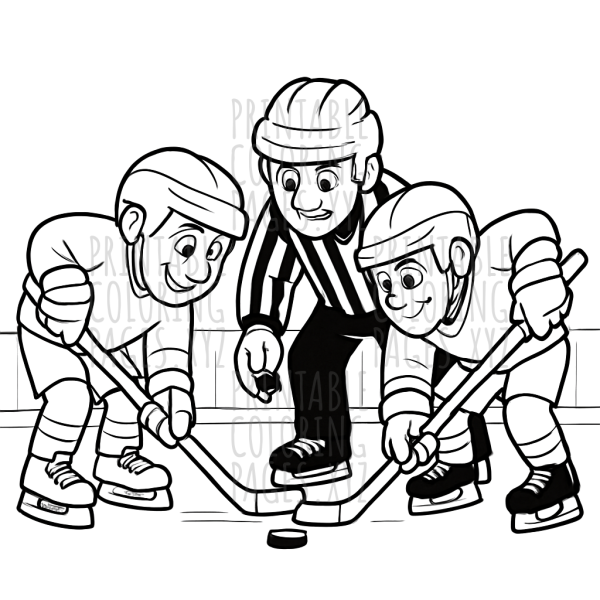 Thrilling Ice Hockey Game Faceoff Action