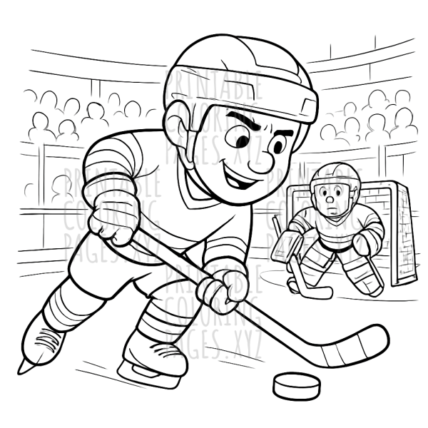 Thrilling Ice Hockey Stadium Action Scene