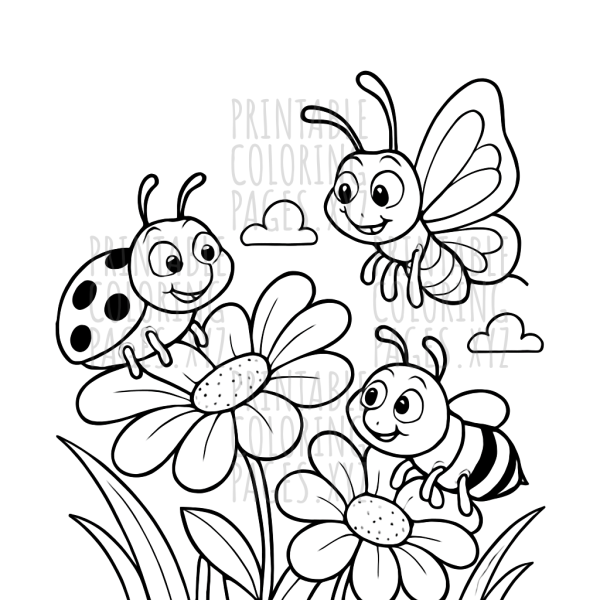 Busy Insects in a Blooming Garden Adventure