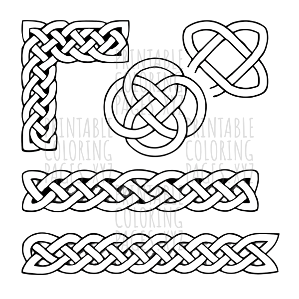 Elegant Celtic Knot Borders to Color and Create