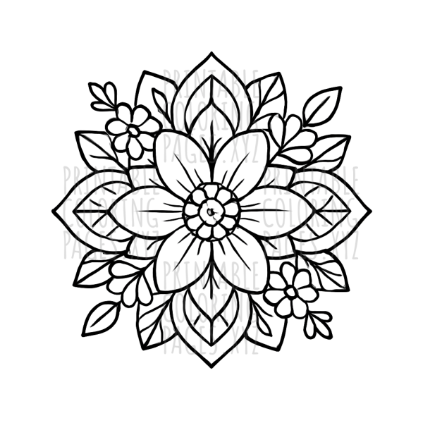 Intricate Floral Mandala for Mindful Coloring