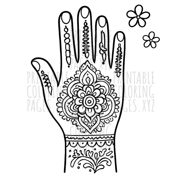Intricate Henna Tattoo Art for Creative Coloring