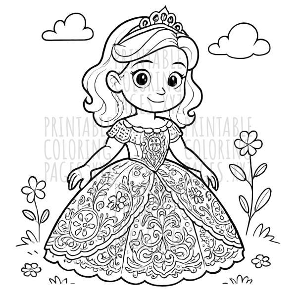 Elegant Intricate Lace Ball-Gowns Coloring Delight