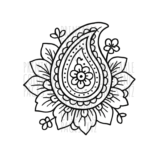 Intricate Paisley Mandala Art for Creative Coloring