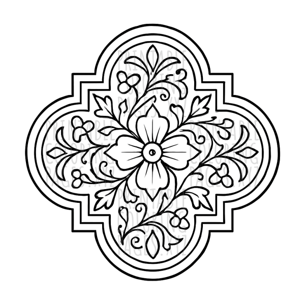 Elegant Quatrefoil Tile Pattern for Relaxing Coloring